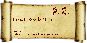 Hrubi Rozália névjegykártya